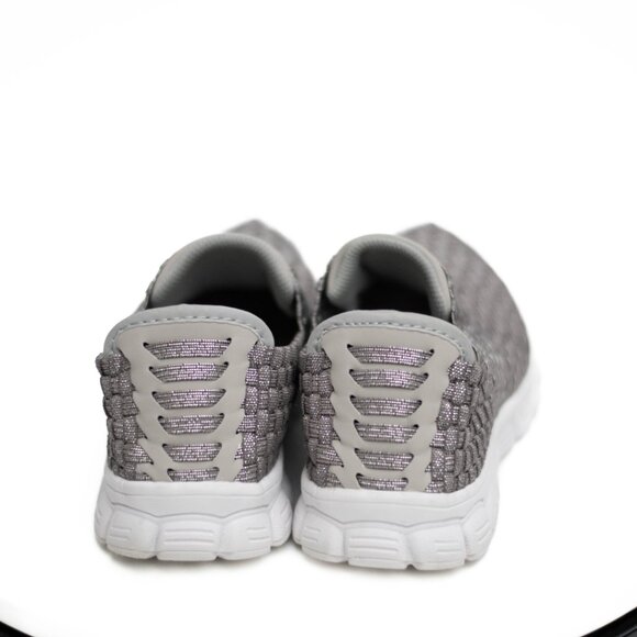 Bonavi Women’s Antistress Silver Woven Stretch Slip-On Shoes 6.5 US Lightweight - Picture 5 of 10